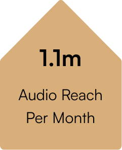 1.1m Audio Reach Per Month